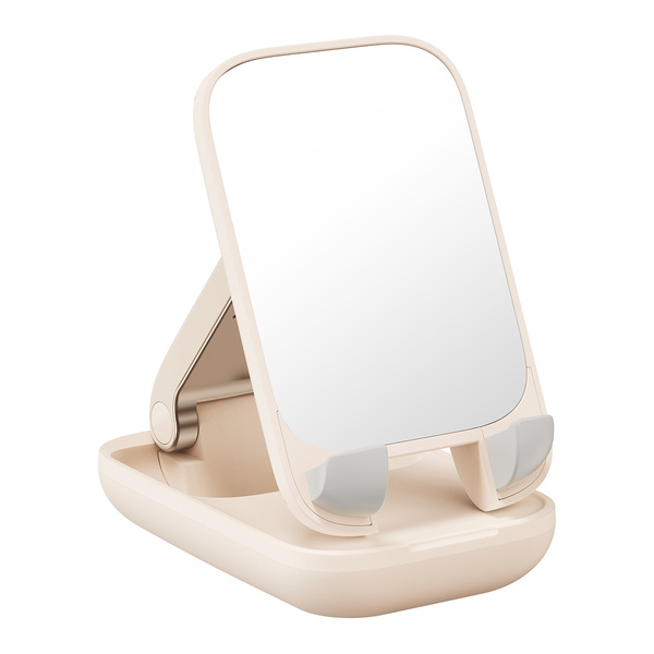 Baseus Mořská mušle | Kancelářský stojan skládací přenosný se zrcadlem pro telefony do 7
